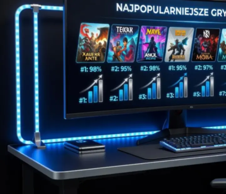 Zestawienie top gier miesiąca przedstawione w formie rankingowej grafiki