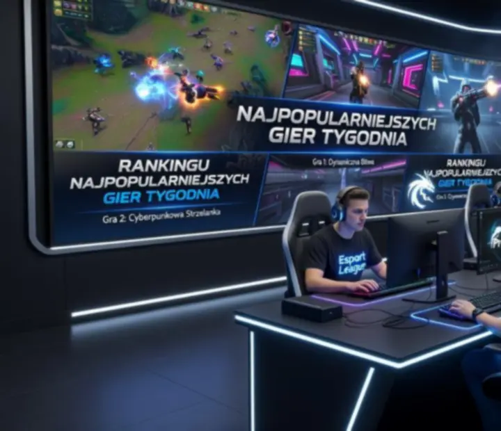 Dynamiczny kolaż popularnych gier wideo i esportu